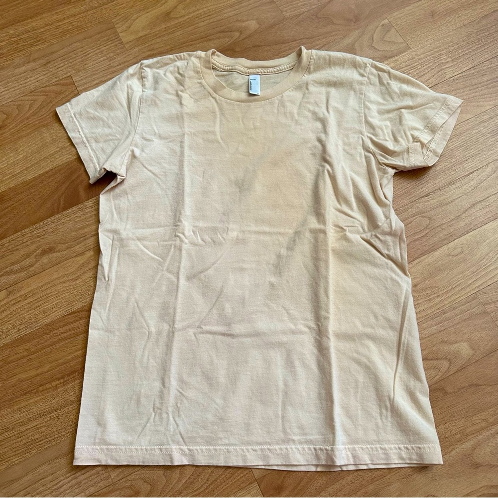 American Apparel Light Tan Crewneck Tee
